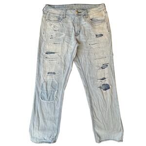 American Eagle Outfitters Women Jeans size 10 US Blue Straight Leg Mid Rise